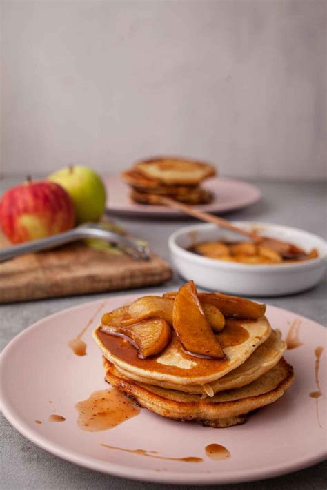 Apple Pancakes With Easy Homemade Caramel Sauce