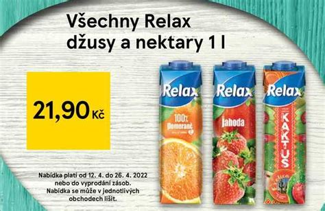 ARCHIV Všechny Relax džusy a nektary 1 l v akci platné do 26 4 2022