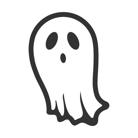 Black And White Icon Halloween Ghost 14031787 Vector Art At Vecteezy