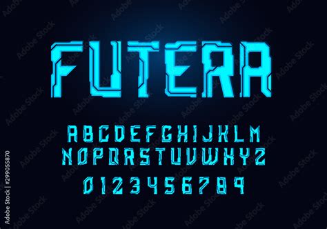 Tech Hologram Alphabet Font In Sci Fi Style Typography Modern Space