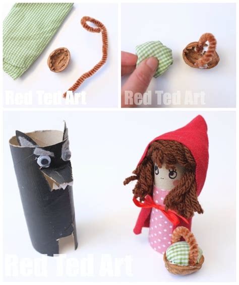 Toilet Paper Roll Little Red Riding Hood Craft Red Ted Art Kids Crafts