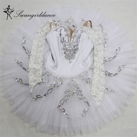 Free Shipping White Swan Lake Professional Ballet Tutus Pancake Tutu