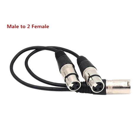 Male To 2 Female 3 Pin Xlr Male To Dual Xlr Female Y Splitter Audio Adapter Cable For