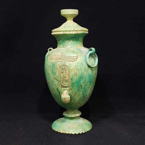 Egyptian Vessel With Lid & Handles Ceramic Vase Ancient - Etsy