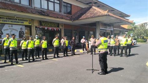 Polres Kawasan Bandara Ngurah Rai Lakukan Pengamanan Arus Dari Dan