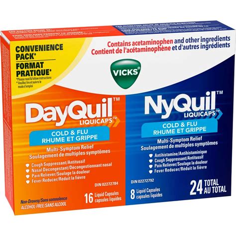 NyQuil DayQuil Cold & Flu Multi-Symptom Relief Liquid Capsules, 24