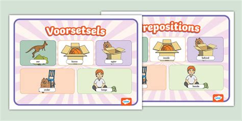 Voorsetsels Vertoon Plakkaat Prepositions Display Poster