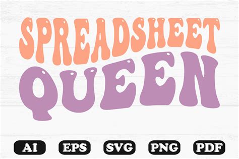 Spreadsheet Queen Retro Wavy Svg T Shirt Graphic By Hosneara 4767 · Creative Fabrica