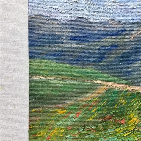 Mountains Painting Meadow Landscape Painting Field Of Flower - Inspire ...