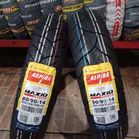 Promo Paket Ban Matic Tubeless Aspira Maxio 90 90 80 90 14 Pentil