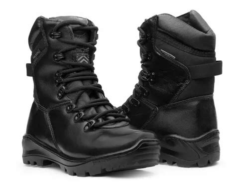 Bota Militar Acero Tiger Latego Preto Couro Brilhante Ca Frete Gr Tis