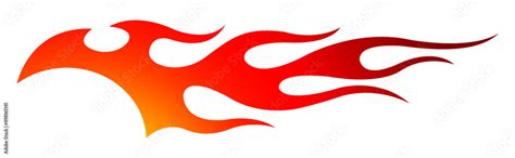 Flame Car Decal Fire Car Sticker Vector Art Silhouette Graphic On White Background Stock Vector