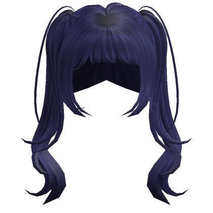 Long Flowy Wavy Pigtails Navy Roblox