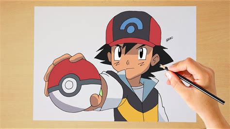 Drawing Ash Ketchum How to draw Ash Ketchum step by step Pokémon