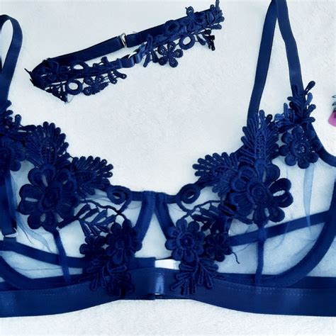 Conjunto De Lingerie Azul Marinho Elo7 Produtos Especiais