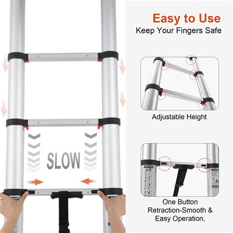 Snapklik Telescoping Ladder Ft One Button Retraction