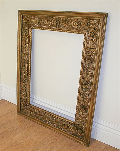 Large Antique Style Carved Ornate Vintage Gilt Wood Mirror Frame 4ft X