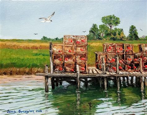 Crab Pots Are Ready Painting By Jerry Spangler Fine Art America