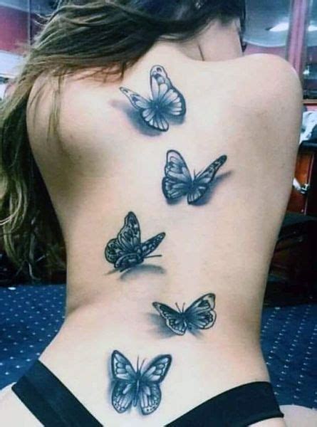 Tatua E Damskie Motyle D Na Plecach Tatuagem Tatuagem Borboleta