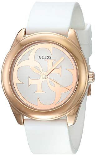 Guess G Twist White Dial Silicone Strap Ladies Watch W0911l5 Womens