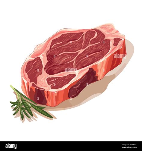 Raw Marbled Meat Black Angus Steak Ribeye Meat Product Vector