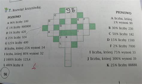 rozwiąż krzyżówkę kl 6 procenty zadanie w zdjęciu Brainly pl