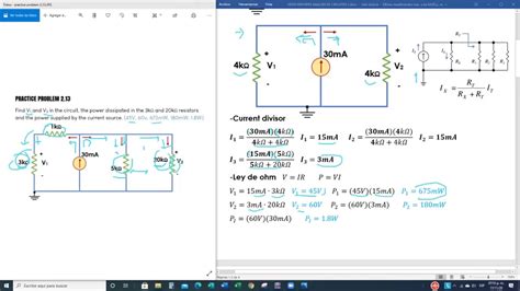 Practice Problem 213 AnÁlisis De Circuitos ElÉctricos Youtube