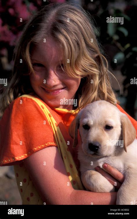 People Children Pets Stock Photo Alamy