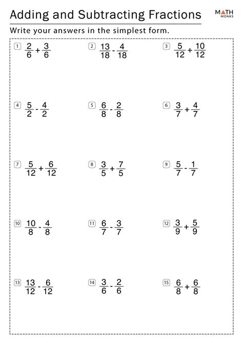 Th Grade Fractions Worksheets Math Monks Worksheets Library