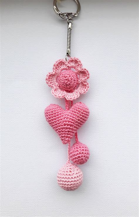 Ready For Send Amigurumi Keychain Crochet Heart Crochet Keychain