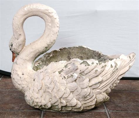 Pair Of Large Garden Swan Planters For Sale At 1stdibs