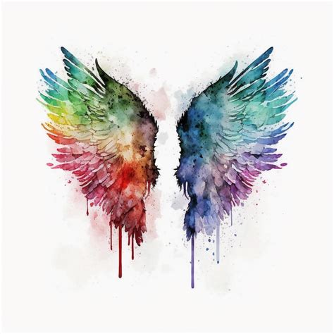 Premium Photo Abstract Watercolor Rainbow Angel Wings Crazy Art