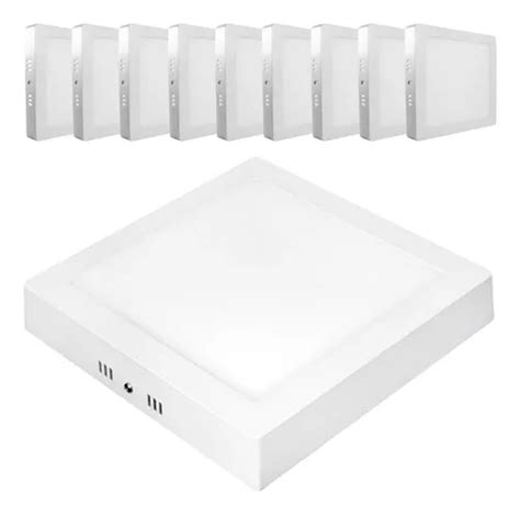 Lámpara Led Kit 10 painel plafon led 24w 25w quadrado sobrepor 30x30 f