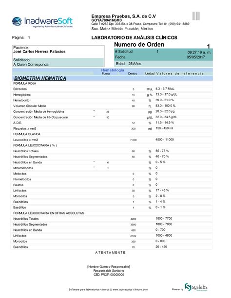 Entrega De Resultados De Laboratorio Clinico Ejemplos Formatos