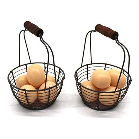 Cvhomedeco Metal Wire Mini Egg Baskets Rust Gathering Ba Amazoncadpb07shhzx75