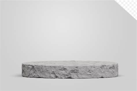 Free Psd Rock Stone Podium Pedestal Empty Display Product