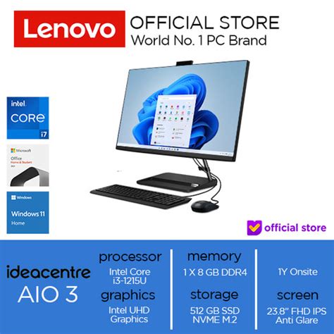 Promo Lenovo IdeaCentre AIO 3 24IAP7 Core I3 1215U 8GB 512GB W11 OHS