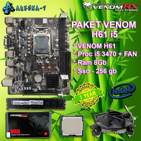 Jual Paket Core I5 3470 Mobo H61 VenomRx Ram Ddr3 8Gb Ssd 256Gb