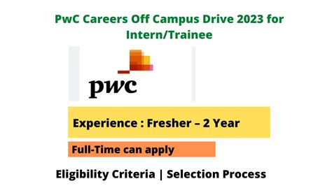 Pwc Careers Off Campus Drive For Intern Trainee Seekajob