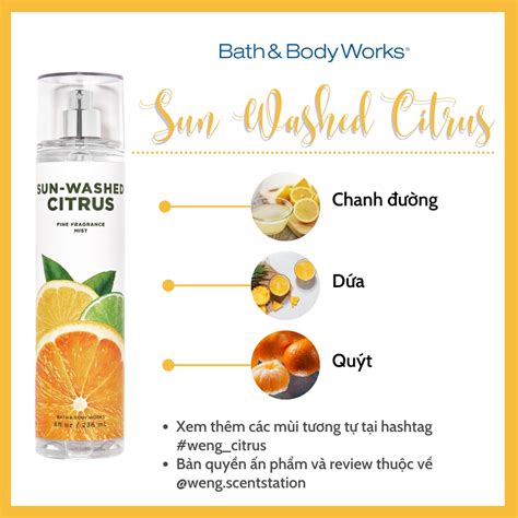 MÙI HOT Xịt thơm toàn thân Bath Body Works mùi Sun washed Citrus Shopee Việt Nam