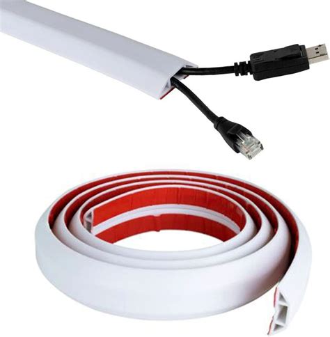 65ft Floor Cord Cover Cable Protector Strong Self Adhesive Rubber