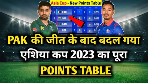 Asia Cup 2023 Latest Points Table Pak Vs Nep After Match Points Table