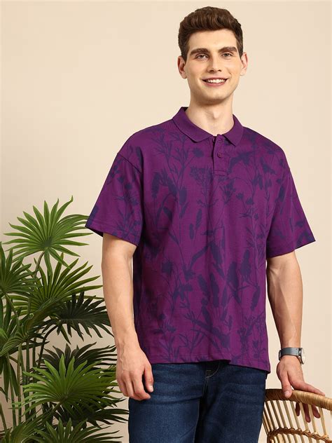 Buy Mast And Harbour Floral And Tropical Printed Polo Collar Drop Shoulder