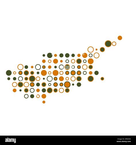 Cyprus Map Silhouette Pixelated Generative Pattern Illustration Stock