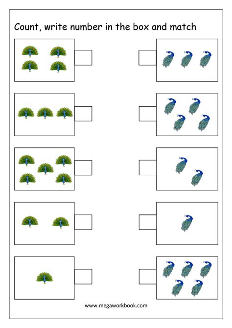 Free Printable Number Matching Worksheets For Kindergarten And Aae