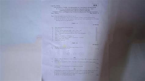 Formal Languages And Automata Theory Flat Question Paper 2023 2 2 R18