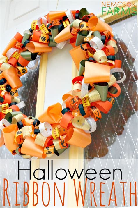 DIY Halloween Ribbon Wreath Tutorial - Nemcsok Farms