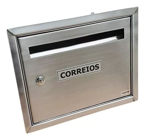 Caixa Correio Inox Modelo Vertical Abertura Frontal Escovado