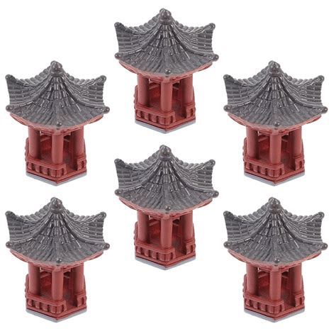 Pcs Mini Pavilion Statue Miniature Pavilion Figurine Japanese Pagoda