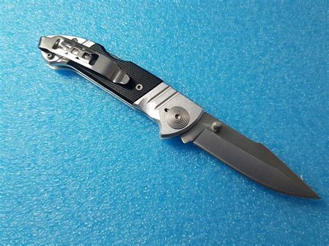 Sog Fielder Dagger Tactical Pocket Folding Knife Stone Wash Finish Stainless Steel Tactical